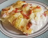 Foto del paso 6 de la receta Patatas con Bacon y Jamón York gratinado con Bechamel