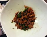 A picture of step 1 of Pan seared trout served on quinoa chorizo eggplant and French feta salad.