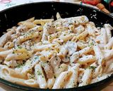 Tejszínes - gombás tészta fokhagymával 🥛🍄🍜🧄🍜🍜 recept fázis 6 fotója