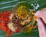 A picture of step 3 of Meen Pollichathu - Kerala special.