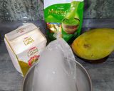Foto langkah ke 1 dari resep Matcha Latte Topping Cream Double Mango.
