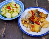 Hình bước làm 3 của món Khô cá Tra phồng chiên sả ớt