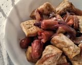 A picture of step 6 of Teriyaki Sausage and Tofu.