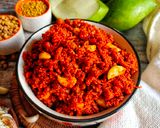A picture of step 4 of Chana Methi Lasan pickle.