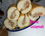 A picture of step 3 of Turkish bread Sandwich.