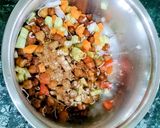 A picture of step 2 of Sprouted Black Chickpea/ Kalachana Chaat.