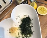 A picture of step 1 of Salmon with dill.