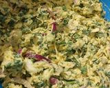 A picture of step 3 of Cabbage,spinach n onion pakoda.