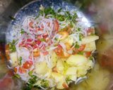 A picture of step 1 of Alu Phulki Chat.