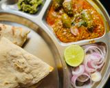 A picture of step 9 of Stuffed Tondali peanuts masala with jowar bhakri and spicy thecha, in dinner.