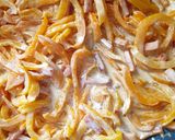 Une image de l'étape 4 de Poivrons à la crème et lardon de poulet.