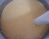 A picture of step 4 of Aam ka Ras/ Amrus with poriyan.