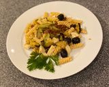 A picture of step 4 of Simple Fusilli vegetarian pasta.