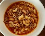 A picture of step 3 of Elbow Pasta Soup with Ground Beef.