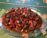 Une image de l'étape 13 de Bœuf sauté au poivron rouge, trevisana et épices italiennes.
