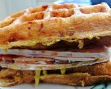 รูปขั้นตอนการทำที่ 4 ของ แซนวิชคีโต (ใช้ Chaffles แทนขนมปัง)