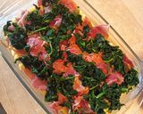 Une image de l'étape 4 de Gratin de polenta épinard jambon cru.