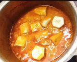 A picture of step 2 of Raw banana with coconut sabzi (jain recipe).