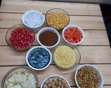 A picture of step 2 of Masala chat tart.