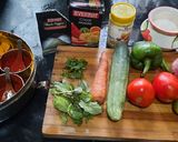 A picture of step 2 of Whole Green Moong sprouts vegetables salad.