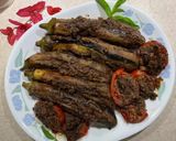 A picture of step 5 of Stuffed eggplants; vegetarian food 🍆🧄.
