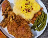 عکس مرحله 4 از دستور چلو مرغ وهلو 🍗🍑