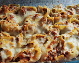 Foto del paso 9 de la receta: Lumaconi rellenos de carne, tomate, champiñones, jamón y nata