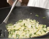 A picture of step 3 of Nasi Goreng with Anchovies and Stink Beans.
