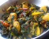 आलू और प्याज की पत्ती की सब्जी (Aloo aur pyaz ki patti ki sabji रेसिपी चरण 3 फोटो