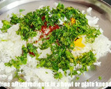 A picture of step 2 of Cabbage Vadi.