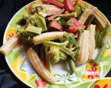 A picture of step 2 of Tawa Fish with seasonal Veggies.