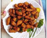 A picture of step 3 of Crispy Chilli Babycorns.