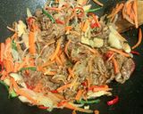 Foto langkah ke 5 dari resep Japchae with Beef Korean Noodle,aka Soun Ala Korea pake Vermiceli aja.
