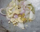 A picture of step 1 of Afghani egg curry.