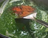 A picture of step 1 of Palak paneer.