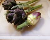 Foto del passaggio 1 della ricetta Risotto ai  carciofi, con speck croccante, cialde di parmigiano, e curcuma