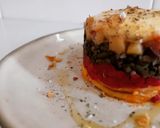 Foto del paso 8 de la receta Timbal de patata, piquillo, morcilla y manzana gratinado