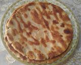 A picture of step 5 of Makai ki Roti and sarso ka sag and lassi.