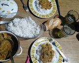 Foto del paso 5 de la receta: Carne y pollo al curry con arroz