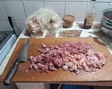 Foto del paso 1 de la receta: Tacos de pollo y carne con vegetales