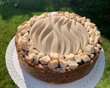 A picture of step 8 of Vegan Coffee, Chocolate, and Vanilla Panna Cotta Cake.