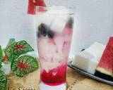 Cara Membuat Es Susu Semangka Nata de Coco Cincau 5