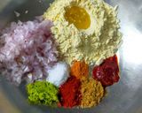 A picture of step 1 of Sattu Paratha.