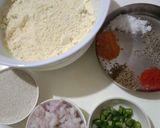 A picture of step 1 of Sattu methi pancake.