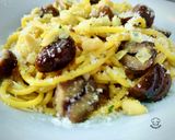 Foto del paso 5 de la receta: Spaghetti a la cúrcuma con castañas y piñones