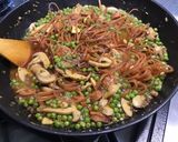 Une image de l'étape 12 de Antichis rouges aux petits pois, champignons et chorizo.