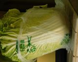 A picture of step 1 of A celebration of veggies: stir fried cabbage, peas, bok choy.