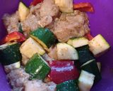 Zöldséges csirkesaslik recept fázis 3 fotója