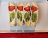A picture of step 12 of Tulip sandwich /fruit sandwich.