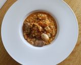 Foto del paso 15 de la receta: Arroz Mar y Montaña de Rape y Butifarra con Sofrito de Calamar y Gambas